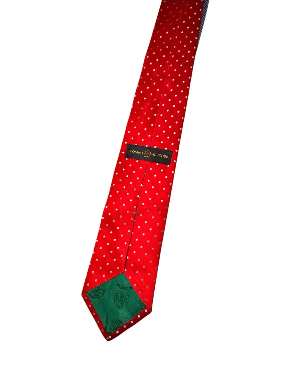 😎Tommy Hilfiger Men’s Red Dotted Silk Classic Holiday Christmas Fall Winter Tie